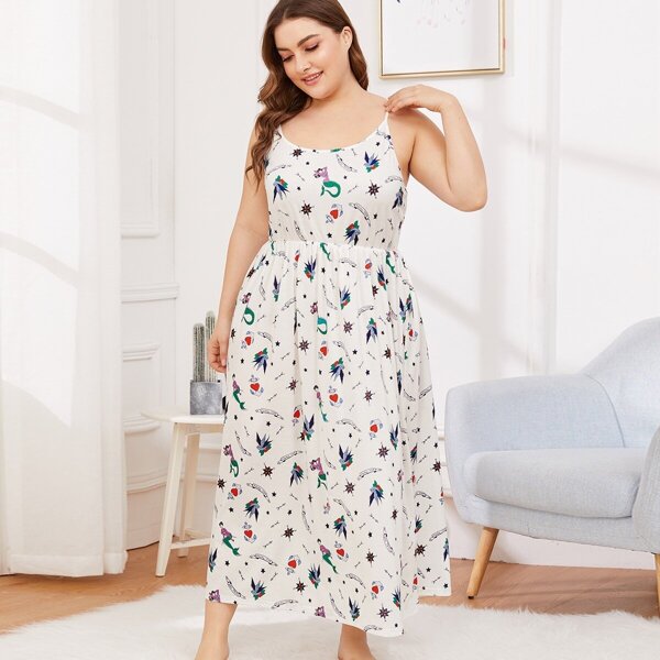 

Plus Cartoon Print Cami Night Dress