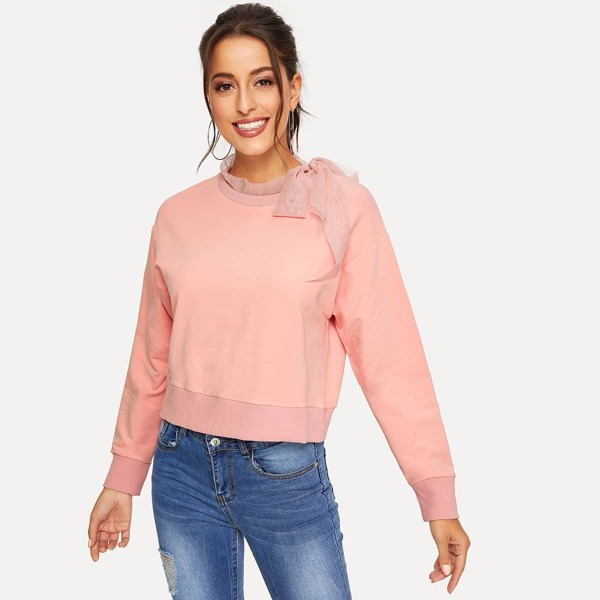 

Knot Detail Solid Sweatshirt