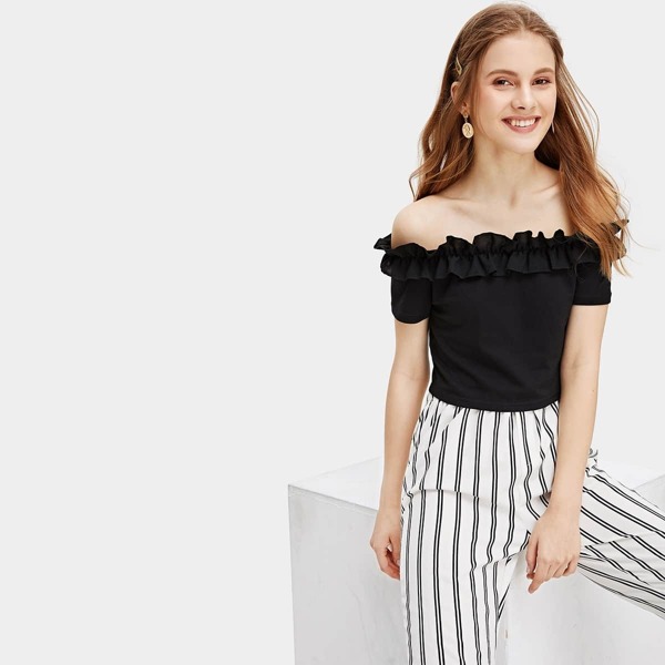 

Zip Up Ruffle Tee