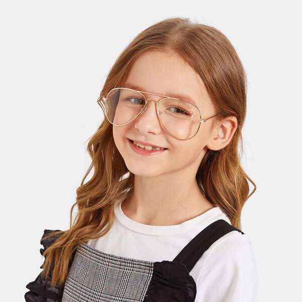 

Kids Metal Frame Glasses, Gold