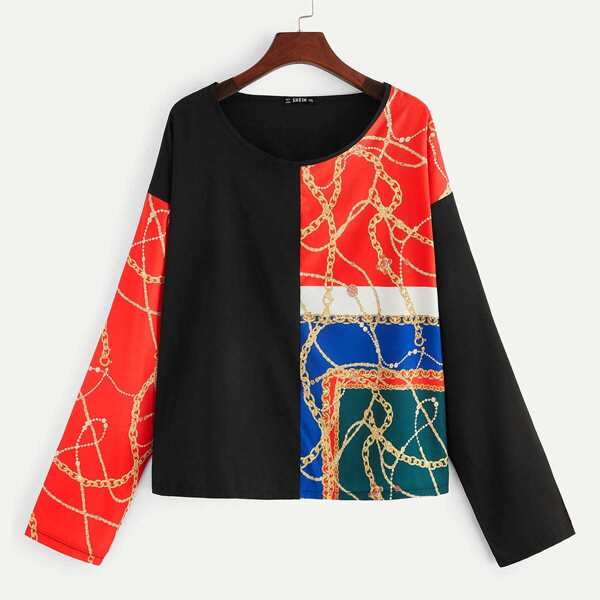 

Plus Chain Print Top