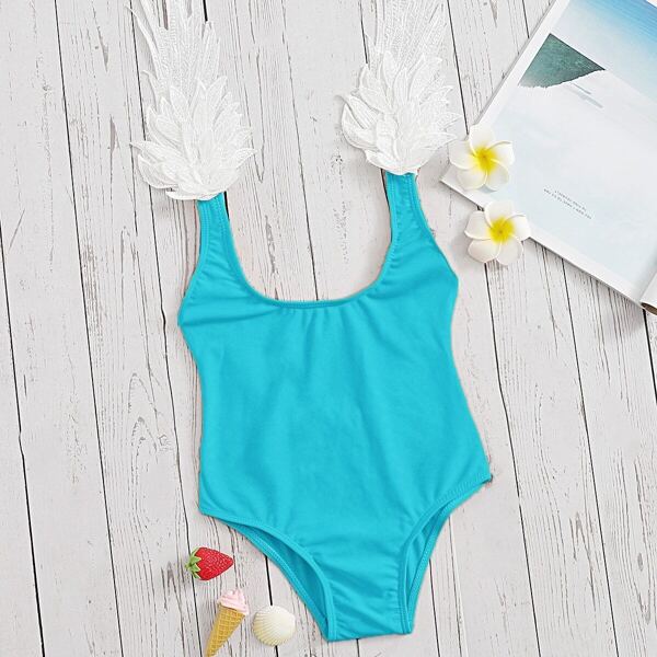 

Toddler Girls Appliques Low Back One Piece Swim