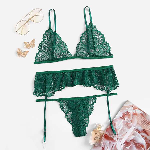 

Lace Garter Lingerie Set