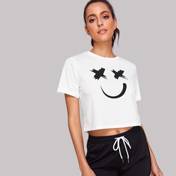 

Cartoon Print Short Sleeve Tee
