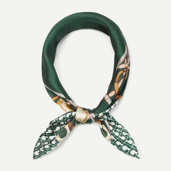 

Chain & Belt Print Bandana, Green