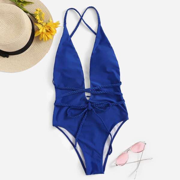 

Criss Cross Backless One Piece Swimwear