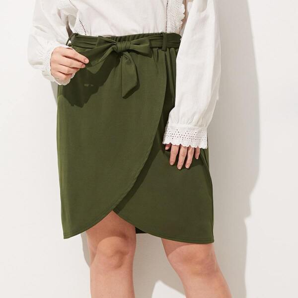 

Plus Self Tie Tulip Skirt