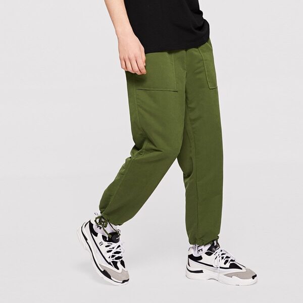 

Men Drawstring Waist and Hem Lantern Pants
