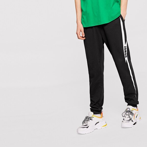 

Men Lightning & Letter Side Sweatpants