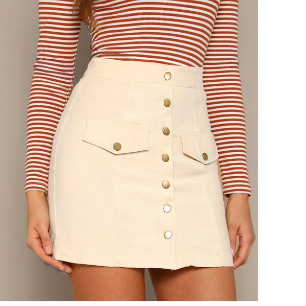 

Button Front Skirt