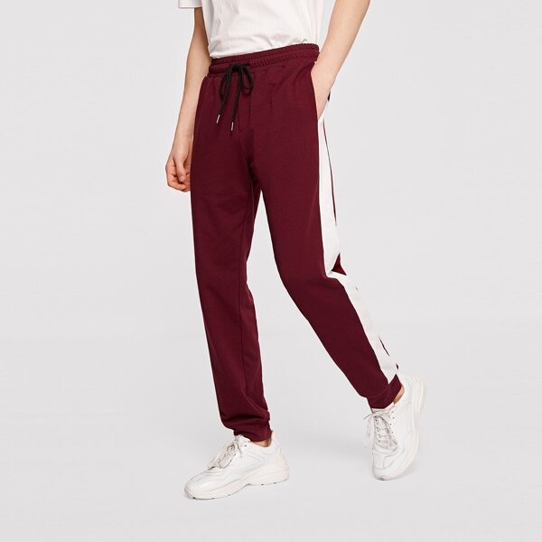 

Men Tape Side Drawstring Waist Sweatpants