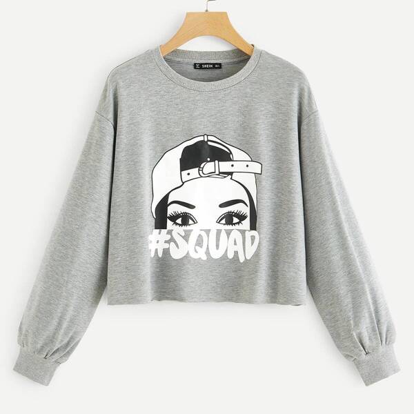 

Figure and Letter Heather Grey Pullover