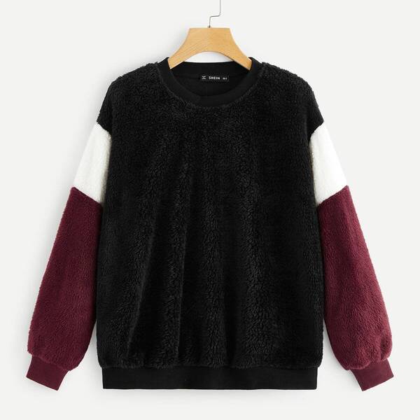 

Cut-and-Sew Teddy Pullover
