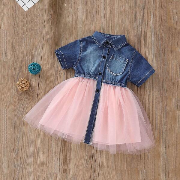 

Toddler Girls Pocket Front Tutu Dress, Multicolor