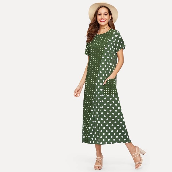 

Polka Dot Pocket Detail Dress