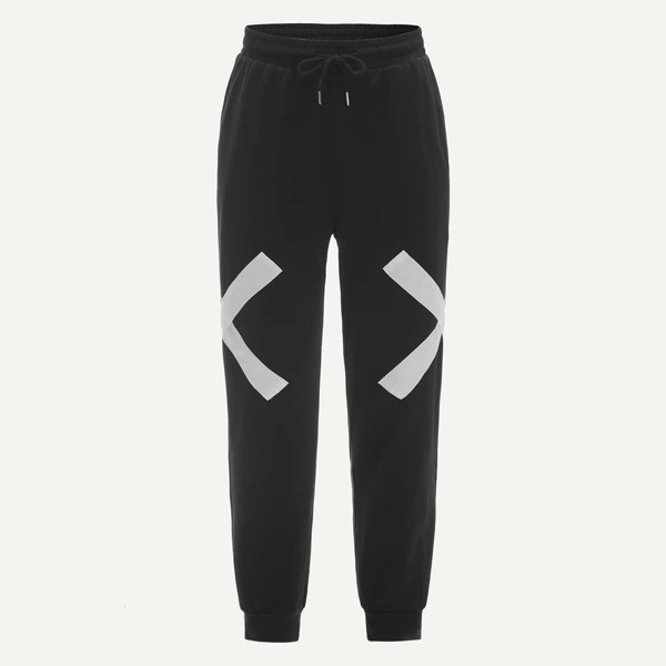 

Men Contrast Tape Drawstring Waist Sweatpants