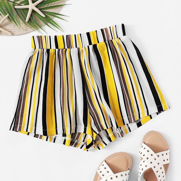 

Striped Elastic Waist Shorts