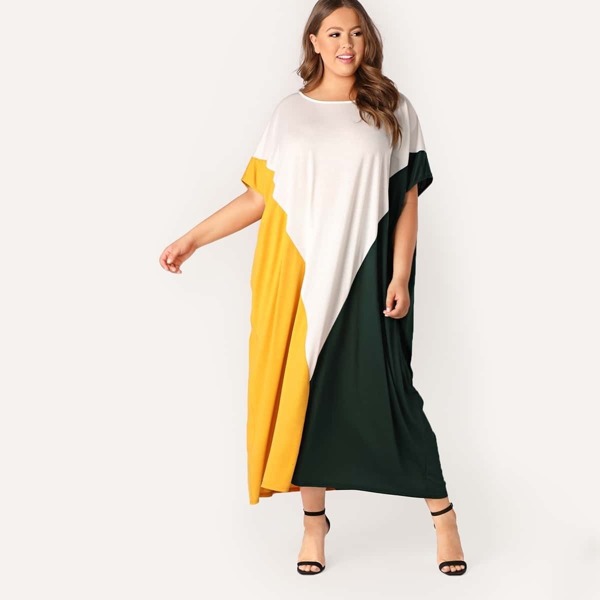 

Plus Colorblock Jersey Boxy Dress