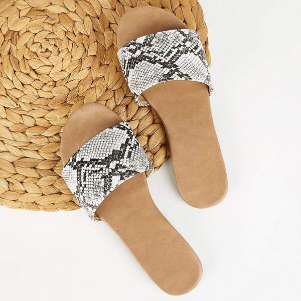 

Snakeskin Pattern Slippers, Multicolor