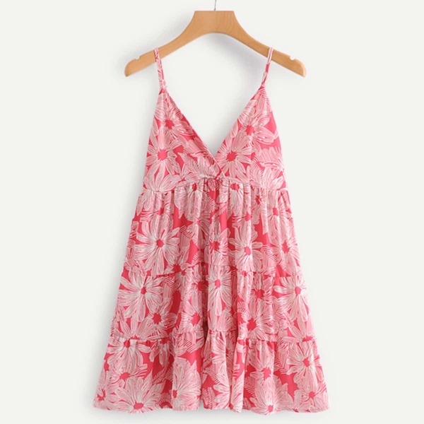 

Floral Print Tiered Cami Dress, Multicolor