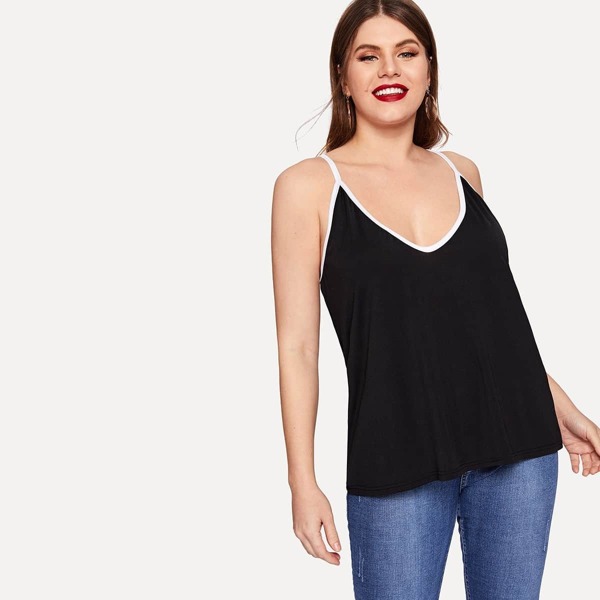 

Plus Contrast Trim Cami Top