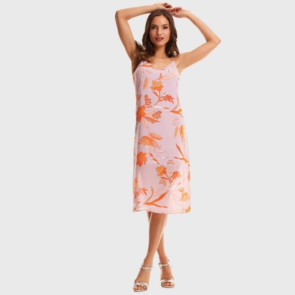 

Botanical Print Cami Dress, Pink