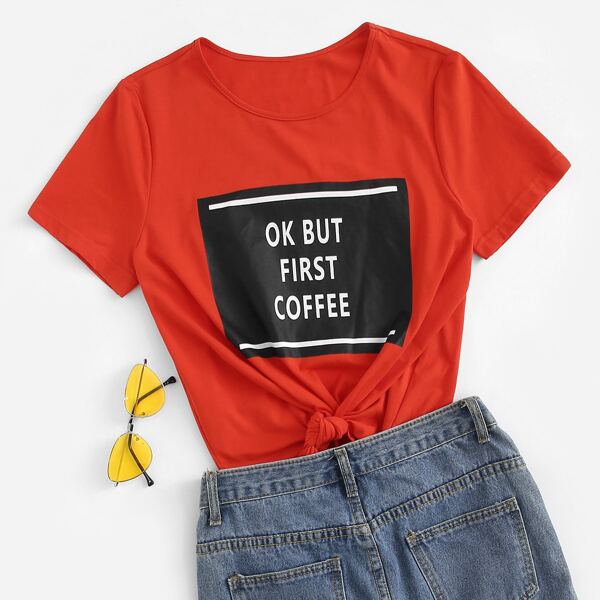 

Slogan Graphic Tee, Red