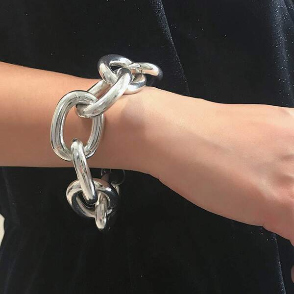 

Thick Chain Bracelet 1pc, Silver
