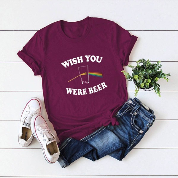 

Letter Print Roll Sleeve Tee