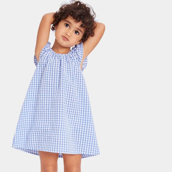 

Toddler Girls Ruffle Trim Gingham Dress
