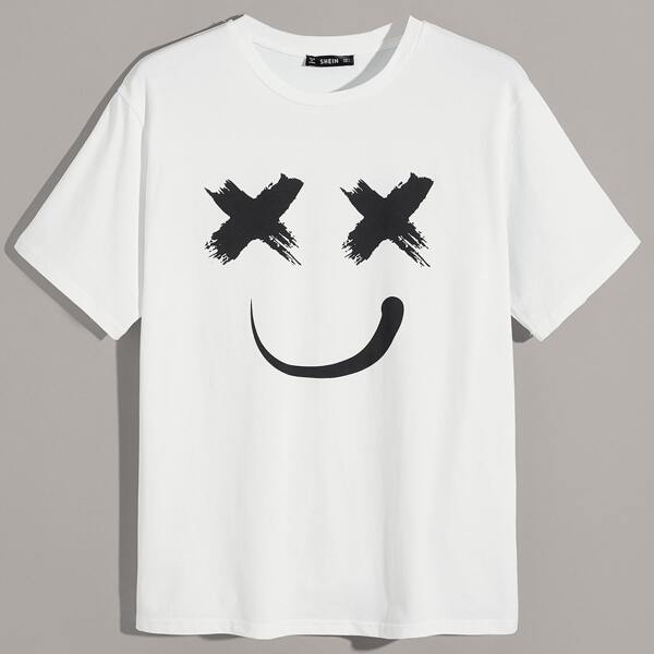 

Men Smile Print Tee, White