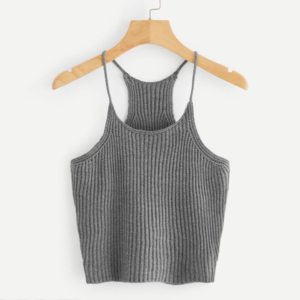 

Racer Back Ribbed Knit Cami Top