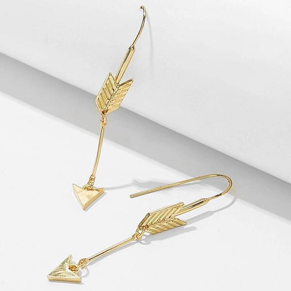 

Arrow Shaped Drop Earrings 1pair, Gold