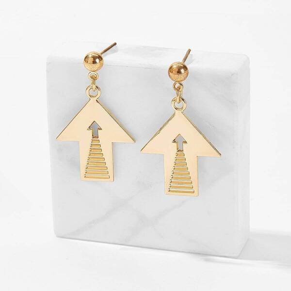 

Arrow Shaped Drop Earrings 1pair, Gold