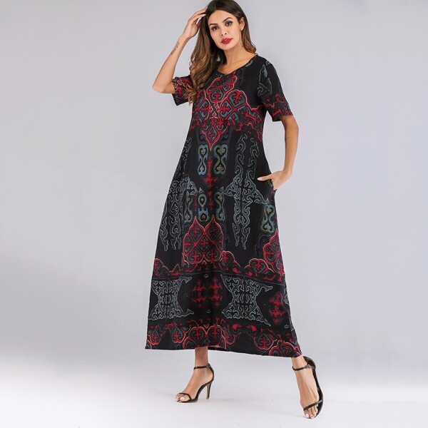 

Paisley Print Pocket Hidden Dress