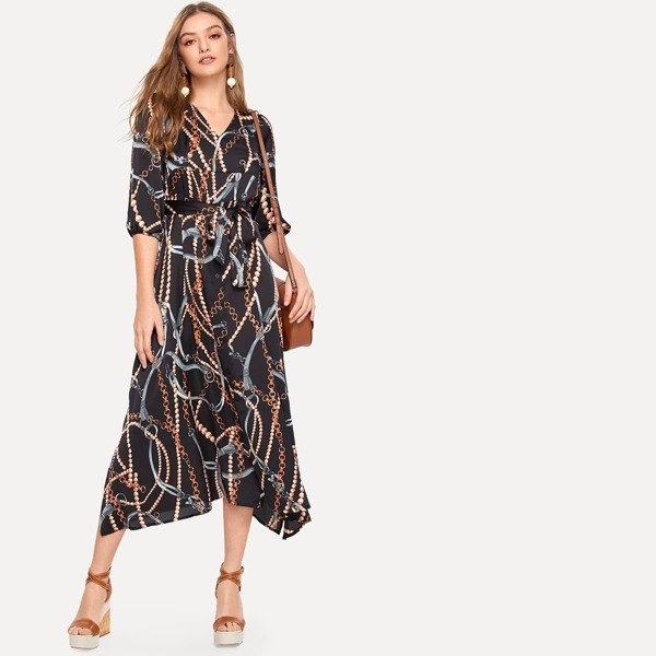 

Chain Print Shirt Dress