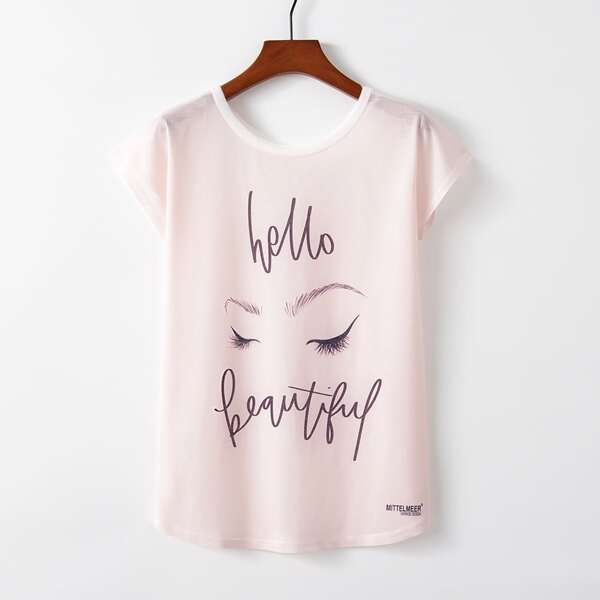 

Figure And Letter Print Tee
