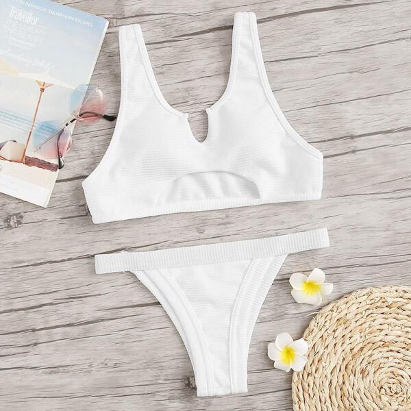 

Cut-Out Top With Tanga Bikini Set