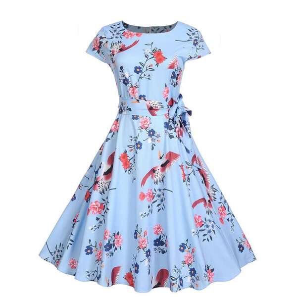 

Floral Print Self Tie Dress