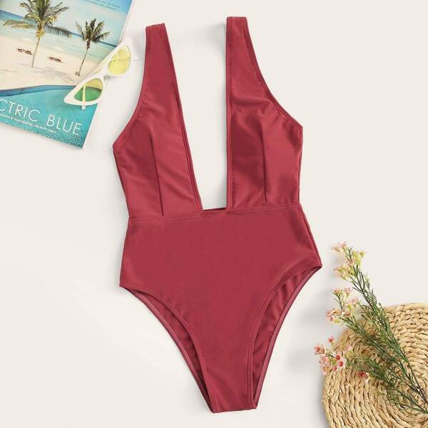 

Plunging One Piece Swimsuit
