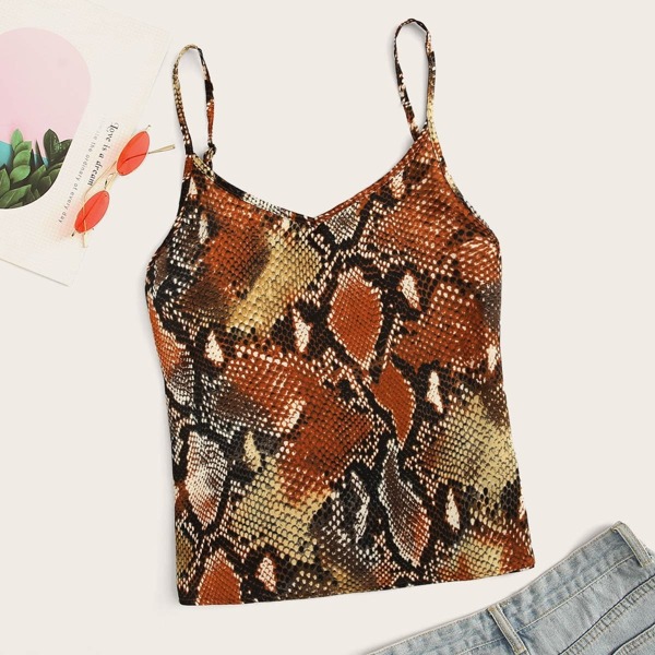 

Snakeskin Print Cami Top