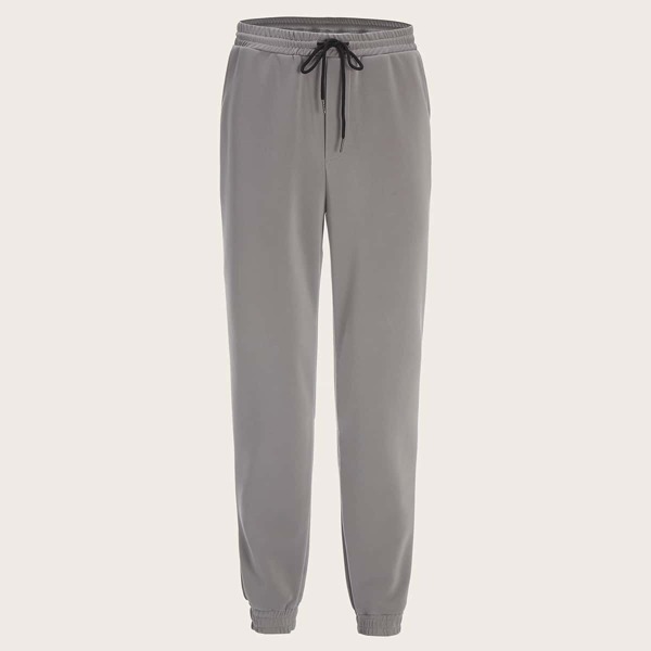 

Men Slant Pocket Elastic Waist & Hem Solid Pants