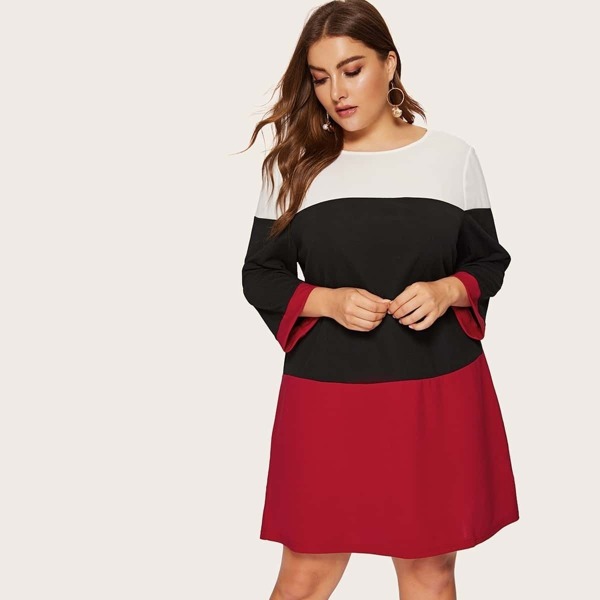 

Plus Color Block Tunic Dress