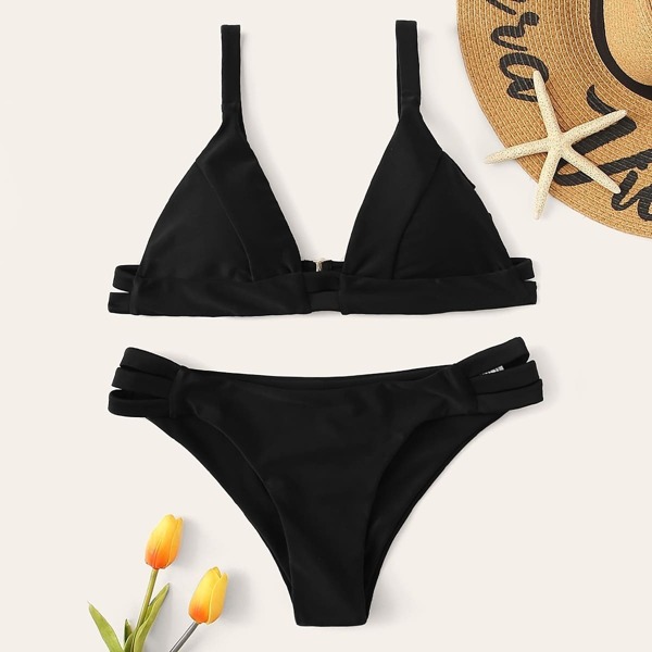 

Triangle Top With Ladder Cut-out Bikini Set
