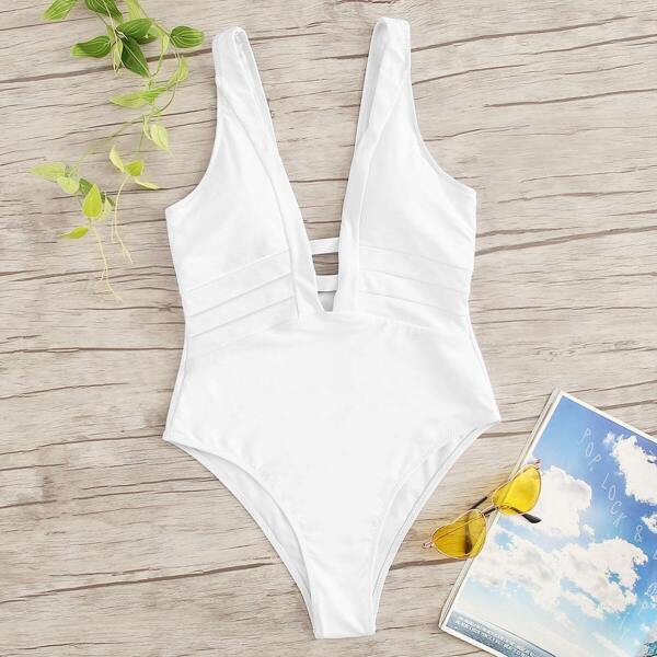 

Cut-out V-Plunge One Piece Swimsuit