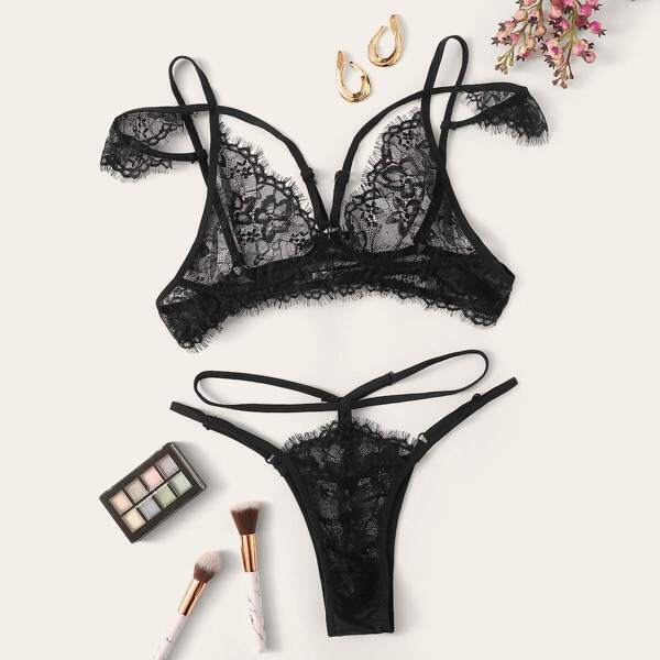

Floral Lace Lingerie Set