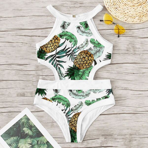 

Pineapple Cutout One Piece Swimsuit