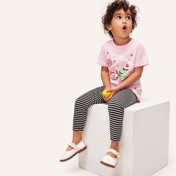 

Toddler Girls High Waist Pinstripe Pants