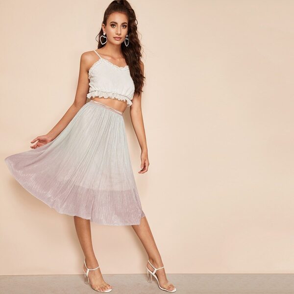 

Ombre Glitter Flare Skirt, Multicolor