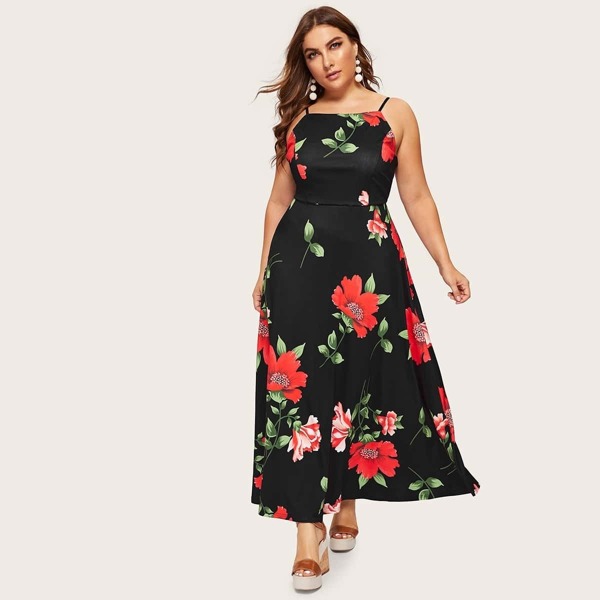 

Plus Floral Print Cami Dress